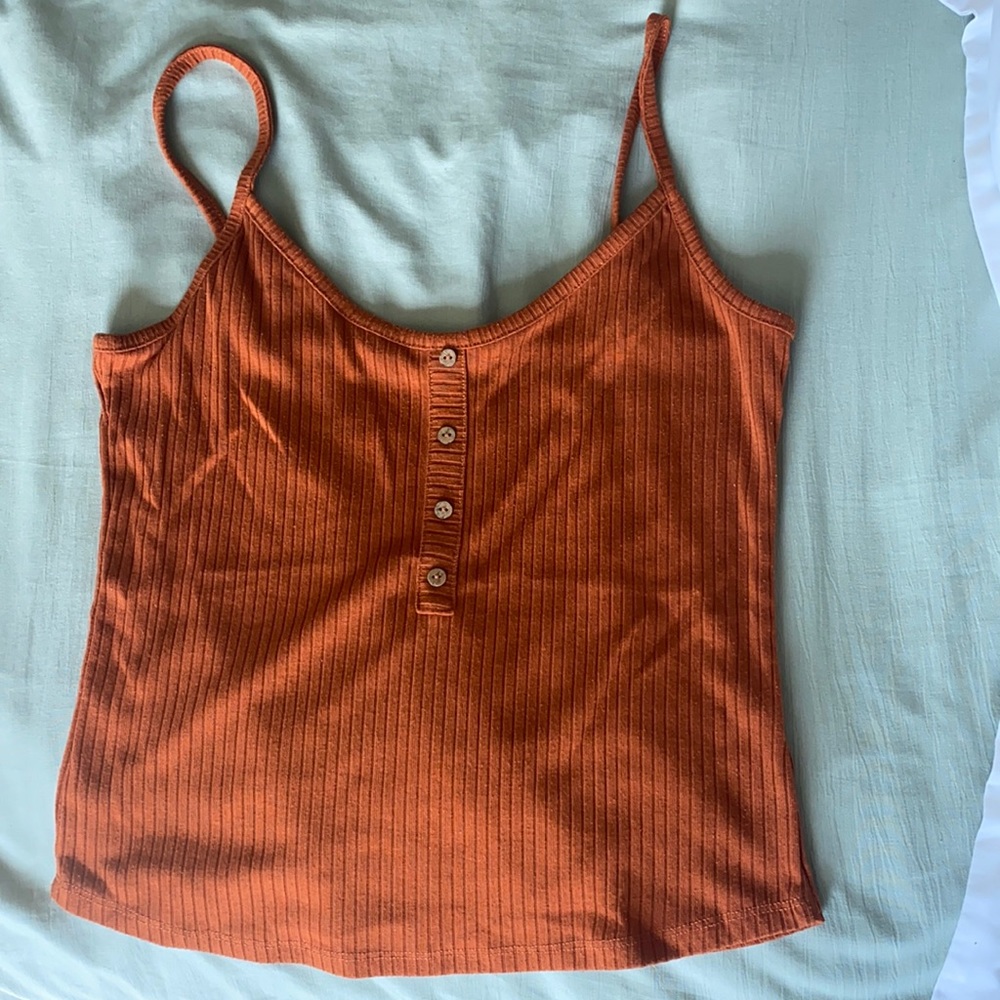 Rust Colored, Ribbed Tank- XL